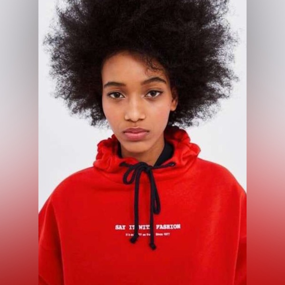 ZARA Fashion Crop Top Sweatshirt Oversized (Size US M)